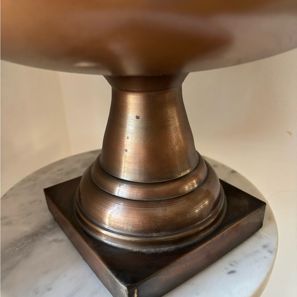 Copper/Bronze Footed Pedestal Base Bowl Urn Large Centerpiece 13.25” W 9.25” T - Picture 4 of 16